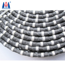 Rubber diamond rope saw for marble granite quarry